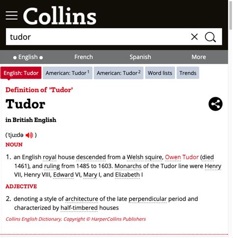 tudor adjective meaning